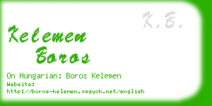 kelemen boros business card